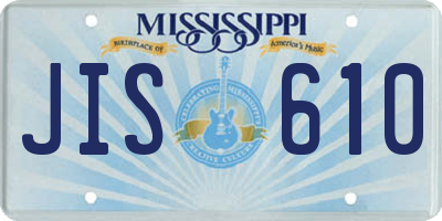MS license plate JIS610