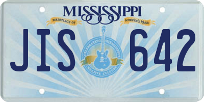 MS license plate JIS642