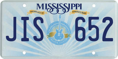MS license plate JIS652