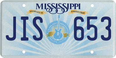 MS license plate JIS653