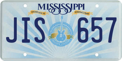 MS license plate JIS657