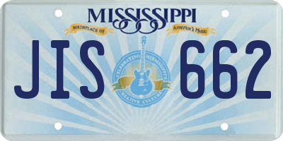 MS license plate JIS662
