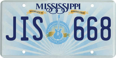 MS license plate JIS668