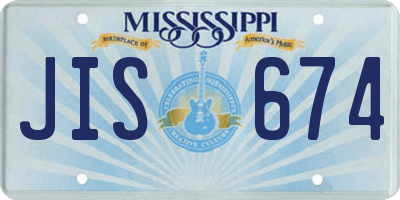 MS license plate JIS674