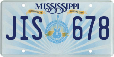 MS license plate JIS678