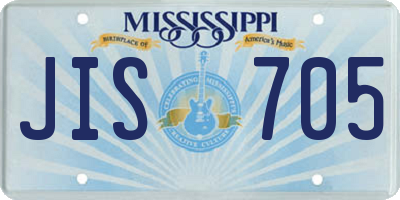 MS license plate JIS705