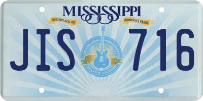 MS license plate JIS716