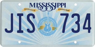 MS license plate JIS734