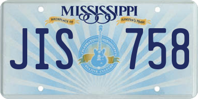 MS license plate JIS758