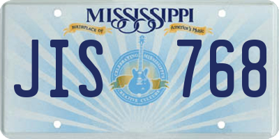 MS license plate JIS768