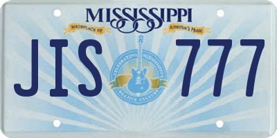 MS license plate JIS777