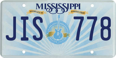 MS license plate JIS778