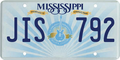 MS license plate JIS792