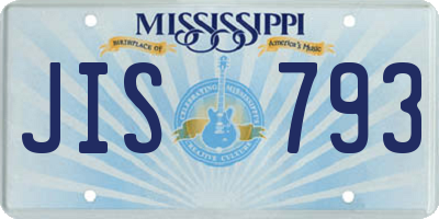 MS license plate JIS793