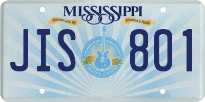 MS license plate JIS801