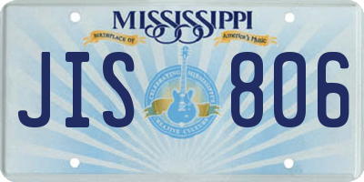 MS license plate JIS806