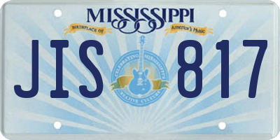 MS license plate JIS817