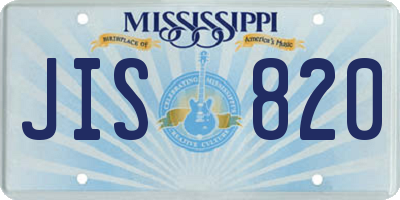 MS license plate JIS820