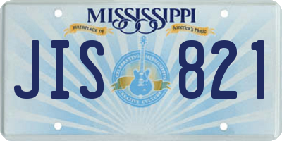 MS license plate JIS821