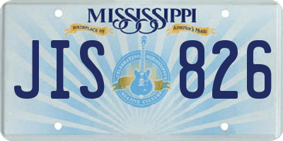 MS license plate JIS826