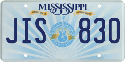 MS license plate JIS830