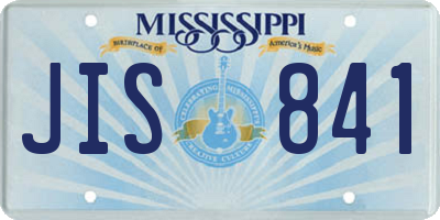 MS license plate JIS841