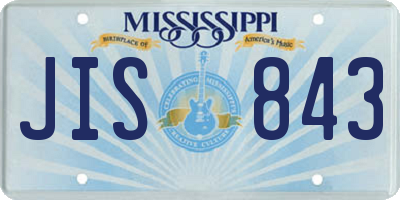 MS license plate JIS843