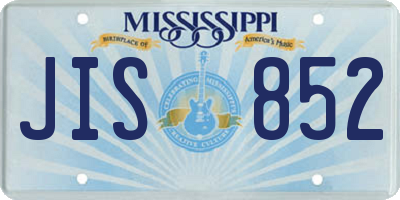 MS license plate JIS852