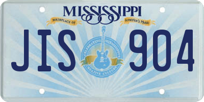 MS license plate JIS904