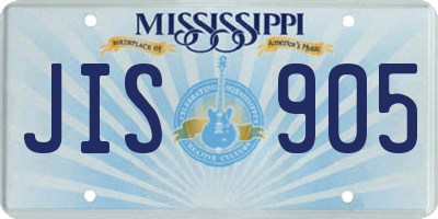 MS license plate JIS905
