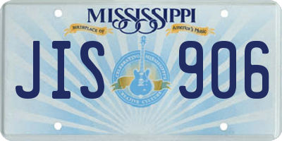 MS license plate JIS906