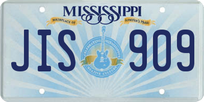 MS license plate JIS909