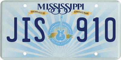 MS license plate JIS910