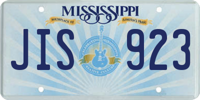 MS license plate JIS923