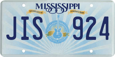 MS license plate JIS924