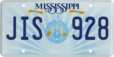 MS license plate JIS928