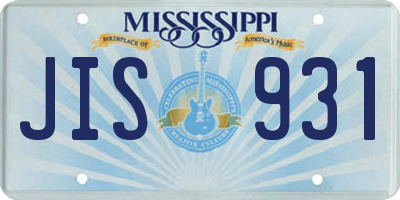 MS license plate JIS931