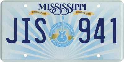 MS license plate JIS941