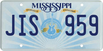 MS license plate JIS959