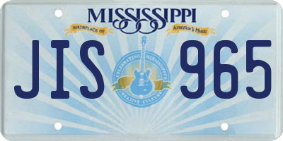 MS license plate JIS965