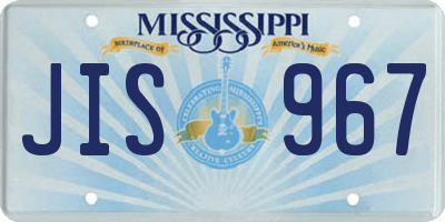 MS license plate JIS967