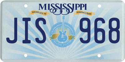 MS license plate JIS968