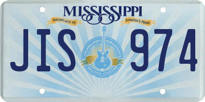 MS license plate JIS974