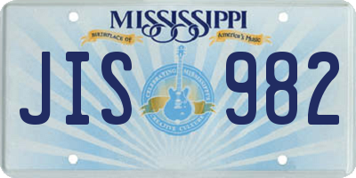 MS license plate JIS982
