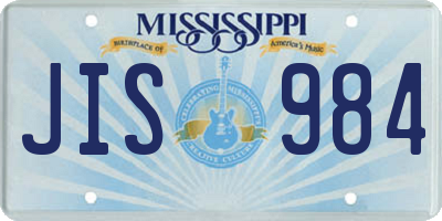 MS license plate JIS984