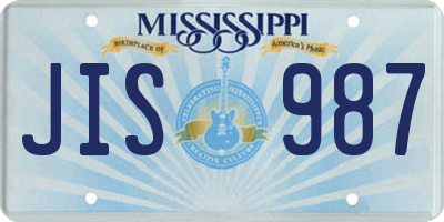 MS license plate JIS987