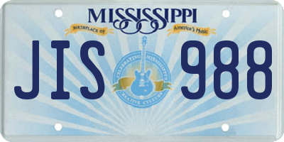 MS license plate JIS988