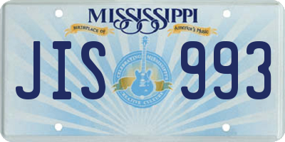 MS license plate JIS993