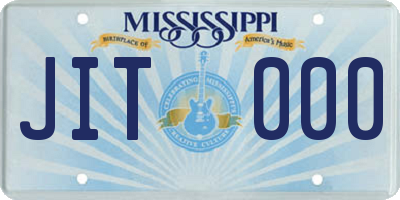 MS license plate JIT000