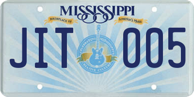 MS license plate JIT005